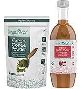 Neuherbs Green coffee bean powder-200g and Organic apple cider vinegar combo- 500 ML for weight m...