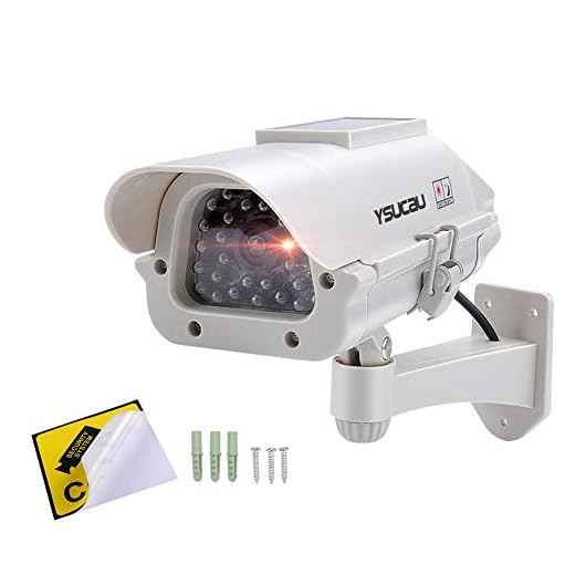 YSUCAU Solar Powered CCTV Security Fake Dummy Camera with Flashing Led Outdoor/Indoor Use for Homes & Business