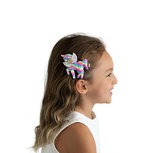 Summer Crystal Hair Clip Unicorn Sparkling Sequins Alligator Clip Hair Accessory, For Women and Girls, Made in Korea, Daily, Party, Cosplay (Multi-Colored)
