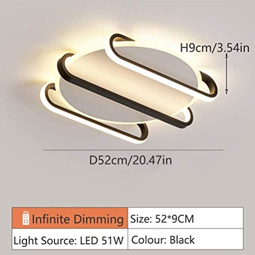 Plafond LED Light avec Télécommande Plafonnier Créatif Contemporain 20" 4000lm - 7