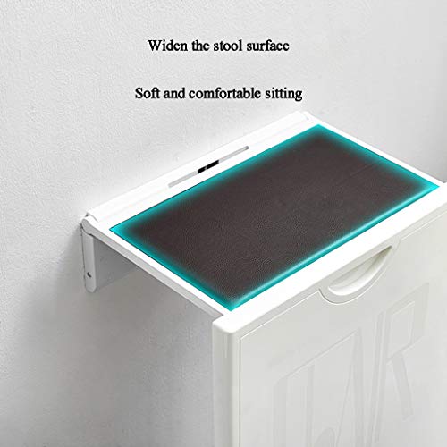 Mesa de pared plegable con asiento cómodo y taburete cambiador oculto 6