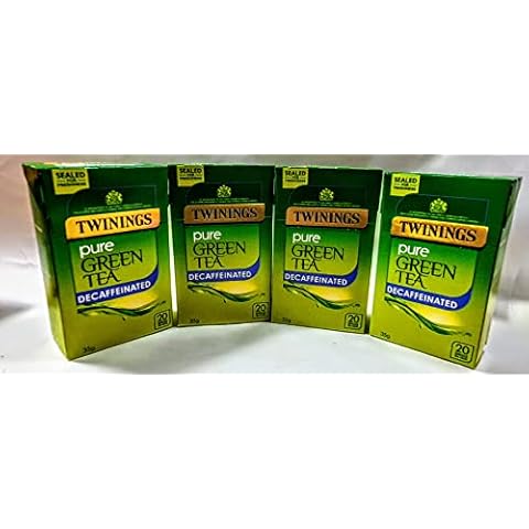 Twinings Pure Green Decaffeinated Tea 4 Boxes. 80 Teabags Cover