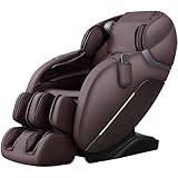 iRest SL Track Massage Chair Recliner, Full Body Massage Chair, Zero Gravity, Bluetooth Speaker, Airbags, Heating, Extendable Footrest and Foot Massage (Brown)