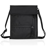 パスポートケース 首下げ スキミング防止 薄型 海外旅行 (ブラック)