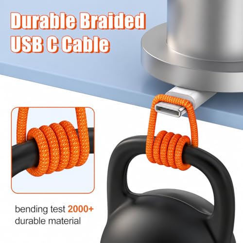 Image of mifaso 60W Type C PD-Fast Charging Cable Compatible with iPhone 17 /16 /15 / Pro Max /Pro /Plus /Air /E /Google 10 /Samsung S26 /S25 / Laptop /MacBook| 60 W USB C, MFi Certified, 1 Year Warranty (Cosmic Orange)