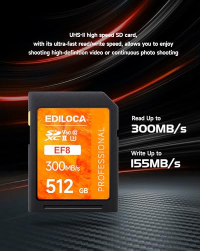 Ediloca EF8 512GB SDカード UHS-II Class10 U3 V60 の商品画像 1