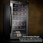 Nutrichef 28 Bottle Wine Fridge Adjustable Temperature 41°F to 64°F Single Zone Red & White Chiller Ultra Quiet Operation Wine Cooler For Home & Office, Free Standing 33x16x17 IN, Black - Image 6