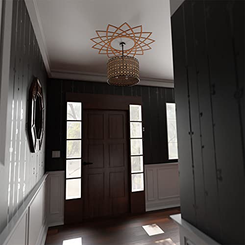 Image of Ekena Millwork 38 inchOD x 14 5 /8 inchID x 1 /4 inchT Eleanor Wood Fretwork Pierced Ceiling Medallion, Alder