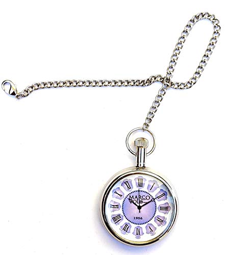 K V HANDICRAFTS Classic Nickle Marcopolo 1856 Purple Color Dial -Antique Pocket Gandhi Watch Royal Look Indian Handicraft Gift Item (B088VGND4X) Amazon Price History, Amazon Price Tracker