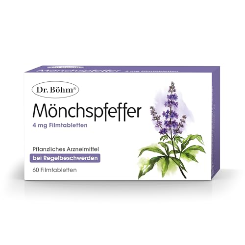 Dr. Böhm Mönchspfeffer: Zur sanften Linderung bei Regelbeschwerden und PMS, pflanzliches Arzneimittel mit Mönchspfeffer-Extrakt, 60 Filmtabletten