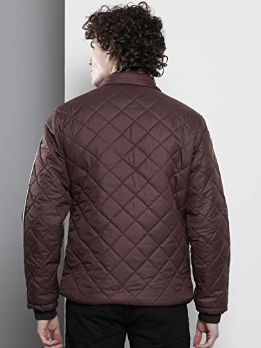 Image of The Indian Garage Co Men Slim Fit Solid Puffer Jackets