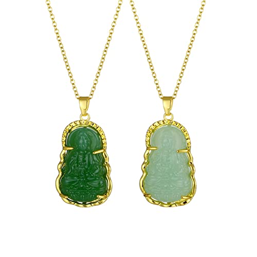 Caiyao 2Pcs Lucky Laughing Buddha Bodhisattva Pendant Necklace Set Adjustable Stainless...
