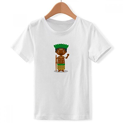 T-shirt blanc pour garçon col ras du cou motif imprimé cartoon sauvage