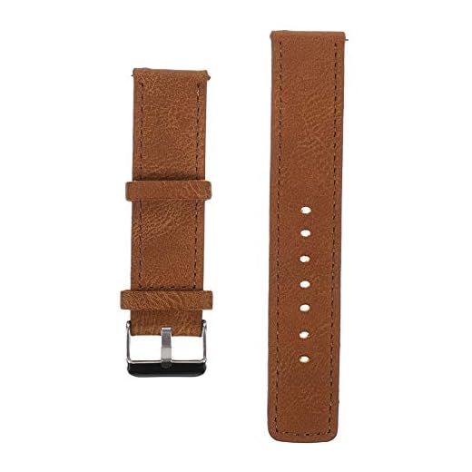 Pulseira de relógio de couro preto Hemobllo 20 mm compatível com Xiaomi Haylou LS02 pulseira de relógio de pulso de liberação rápida 20 x 2 cm, Marrom, 20X2CM