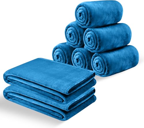 MOONLIGHT20015 8 Pack Bulk Queen Fleece Blankets 90x90 Teal