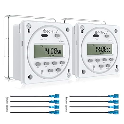 Neoteck 2 Stück Zeitschaltuhr LCD Digital Programmierbarer Timer DC 12V mit Wasserdichtes Gehäuse, 4 Klemmenblöcke
