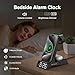 ANJANK 4 in 1 Wireless Charging Station Alarm Clock, Charging Dock for Apple Devices, Charger Stand for iPhone 17 Air 16 15 14 13 12 Series for Apple Watch 11 10 9 8 7 6 5 UItra/SE & AirPods, Dimmable