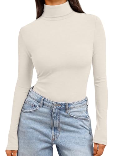 Trendy Queen Women's Turtleneck Long Sleeve Shirts Fall Fashion