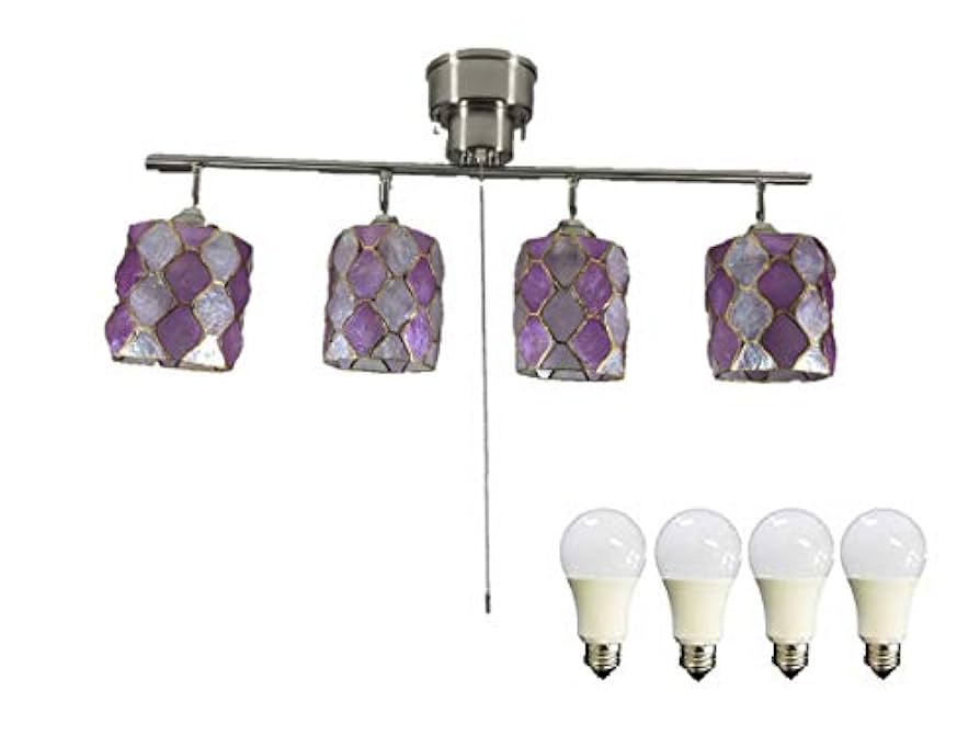 シーリングスポットライト　4灯　カピス貝シェード 4灯スポットライト カピス貝 LED CRINUM ナチュラル｜デザイン