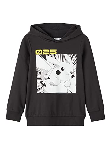 NAME IT Nkmnis Pokemon Sweat BRU W Hood Noos Bfu Sudadera con Capucha, Negro, 158-164 para Niños