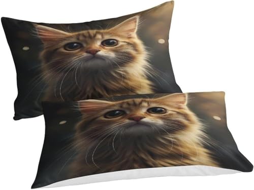 Parure de lit 135x200 cm chat 3D en microfibre premium douce