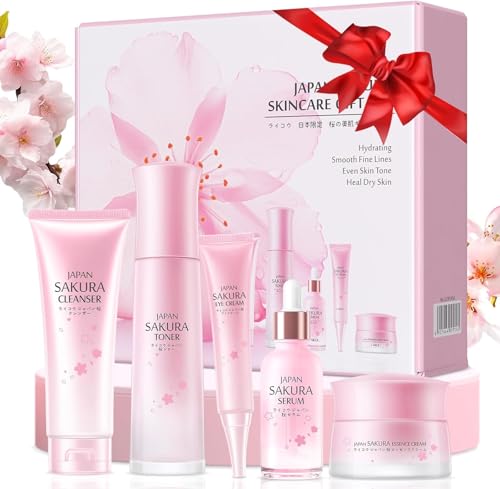 BeauBase 5 Piezas Sakura Set de Regalo Cuidado Facial Mujer Lujo
