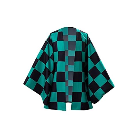 Demon Slayer Cosplay Costume Kamado Tanjirou Kimono Kimetsu no Yaiba Cloak Anime Halloween Cardigan Robe Jacket Cover