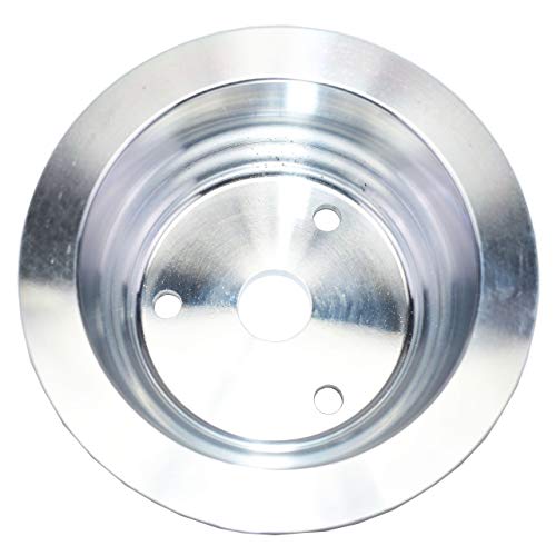 A-Team Performance - Double-Groove Aluminum Crankshaft Long Water Pump Pulley - Compatible With Small Block Chevrolet 262 302 400 #TOP1