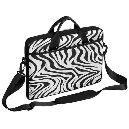 Bolso para laptop con diseño de piel de cebra animal 15 pulgadas