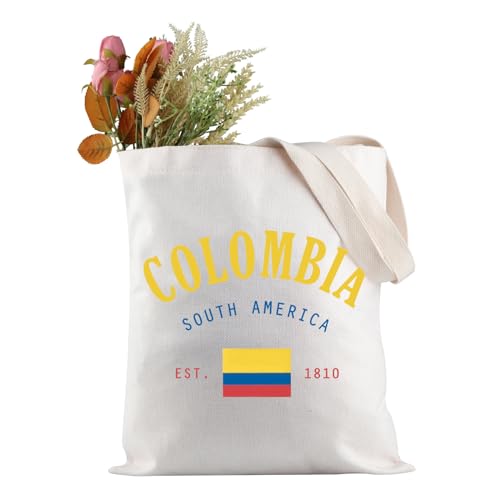 Bolso tote divertido con bandera colombiana, regalo y recuerdo de Colombia, Sudamérica, Est. 1810 miniatura 1