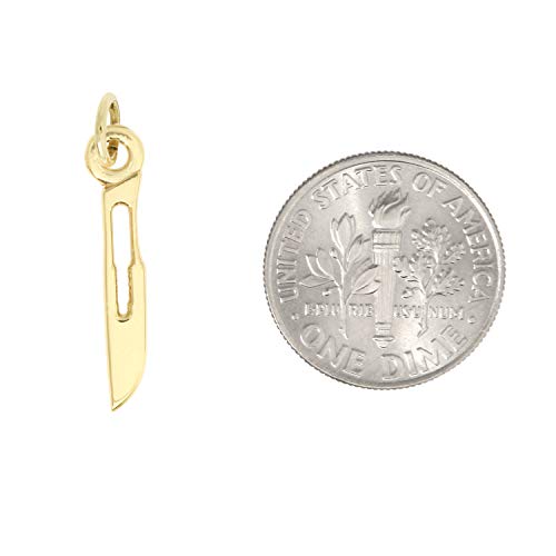 LGU 14Kt Yellow Gold Polished Scalpel Charm Pendant2