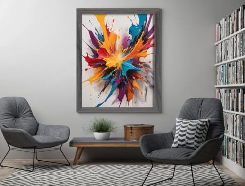 OSUK Modern Frames Grey 20x16 Picture Frame – 16x20 Inch Photo Frame In Multiple Colour & Sizes With Safe Perspex Front & Wall Mounting Hooks – 20”x16” (50.8 x 40.6cm) Poster Frames - Image 3