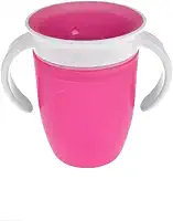 Copo de Treinamento Baby, 360 Graus, Borda Circular, Ideal para Introdução Alimentar, Sistema de Vedação Robusto, Reduz Risco de Derramar Líquido, BPA Free (Rosa)