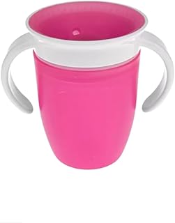 Copo de Treinamento Baby, 360 Graus, Borda Circular, Ideal para Introdução Alimentar, Sistema de Vedação Robusto, Reduz Risco de Derramar Líquido, BPA Free (Rosa)
