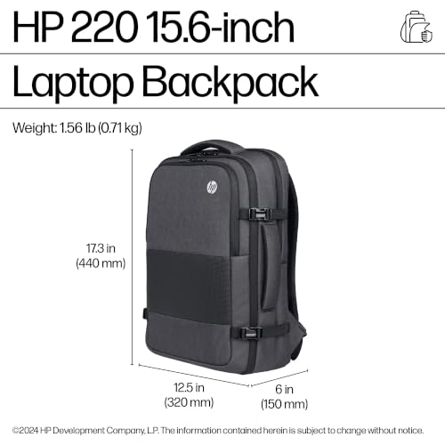 Image of HP 220 15.6 inch Laptop Backpack ; 23Litre; Water Resistant;100% Polyester; Black