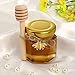 XING-RUIYANG 1.5 oz Hexagon Mini Glass Honey Jars -30Pack Honey Jars with Wood Dipper, Gold Lid, Bee Pendants, Jutes - Perfect for Baby Shower, Wedding Favors, Party Favors