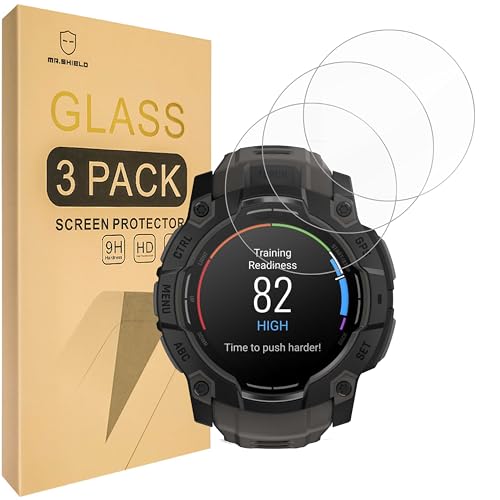 Mr.Shield �X�N���[���v���e�N�^�[ Garmin Instinct 3 50mm (�\�[���[/Amoled) �Ή� [�����K���X] [3���p�b�N] [���{�K���X�d�x9H]