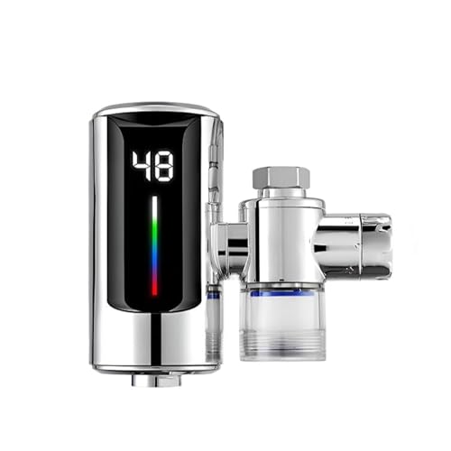 簡単設置可能な電気温水器瞬間加熱できる電気蛇口キッチン用 瞬間湯沸かし器 電気給湯器 温水ヒーター インスタント 加熱速い 電気温水器 3000W/110V 温かい 水温30℃?50℃ 電気蛇口 バスルームキッチン用 電気給湯器 LEDデ 電気水栓 イ付き