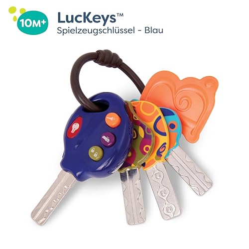 B. toys - LucKeys - Blau - Spielzeug-Autoschlüssel - Schlüsselanhänger mit Lichtern und Geräusche - Interaktives Babyspielzeug - Vorgetäuschte Schlüssel für Babys, Kleinkinder, Kinder - 10 Monate +