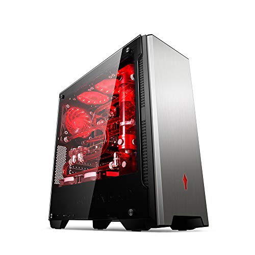 GOLDEN FIELD Z1 Computer Gaming PC ATX Case Mid Tower with Double Sides Panels Tempered Glass ATX, M-ATX, ITX