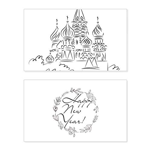 Tarjeta de felicitación de año nuevo Russian Cathedral Arch para decorar y felicitar