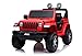 Mondial Toys Auto ELETTRICA 12V per Bambini 2 POSTI Jeep Wrangler Rubicon con Telecomando 2.4G Soft Start AMMORTIZZATORI Full Optional Rosso