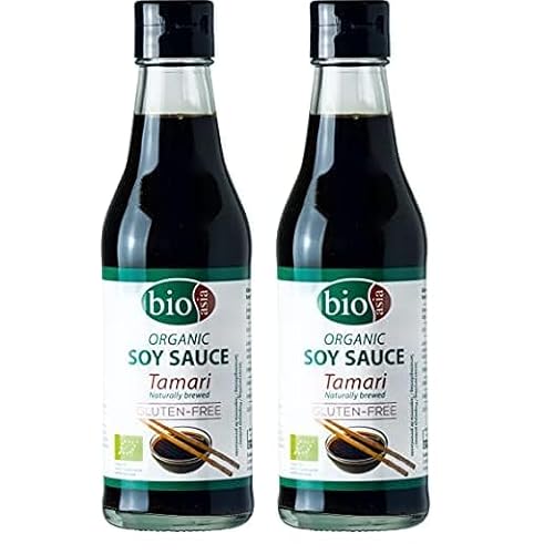BIOASIA Bio Tamari Sojasauce, natürlich gebraut ohne Zusatzstoffe, glutenfrei (1 x 250 ml) (Packung mit 2)