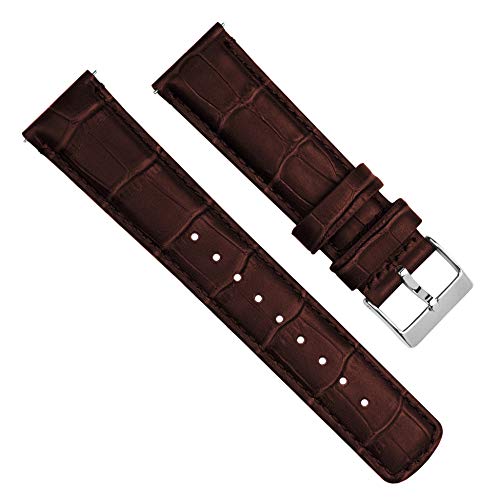 Barton Alligator Grain - Quick Release Leather Watch Bands - Choose Color, Length & Width - 16mm, 18mm, 19mm, 20mm, 21mm, 22mm, 23mm, or 24mm Standard or Long