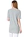 Allegra K Women Short Sleeve Owl T Shirt Side Split Loose Fit Tee L Light Grey