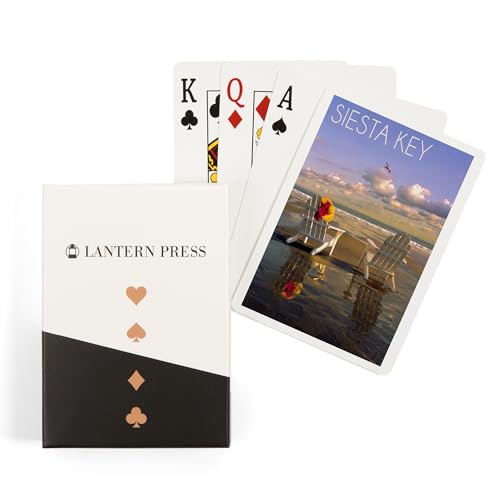 Lantern Press Siesta Key, Florida, cartas poker tamaño poker