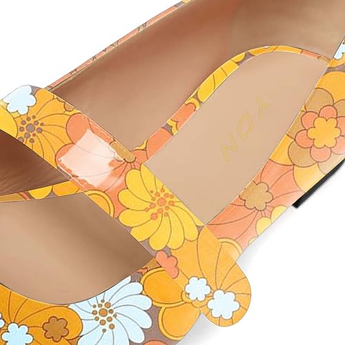 YDN Women's Flats Shoes Square Toe Mary Jane Comfortable Patent Leather Pumps with Adjustable Strap Office Casual Shoes Size 4-15 US3