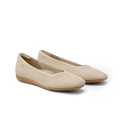 Image of VIVAIA Margot Walker Women's Flats Lightweight Square Toe V Cut Ballet Flats Comfortable Casual Water Repellent Walking Flat Shoes