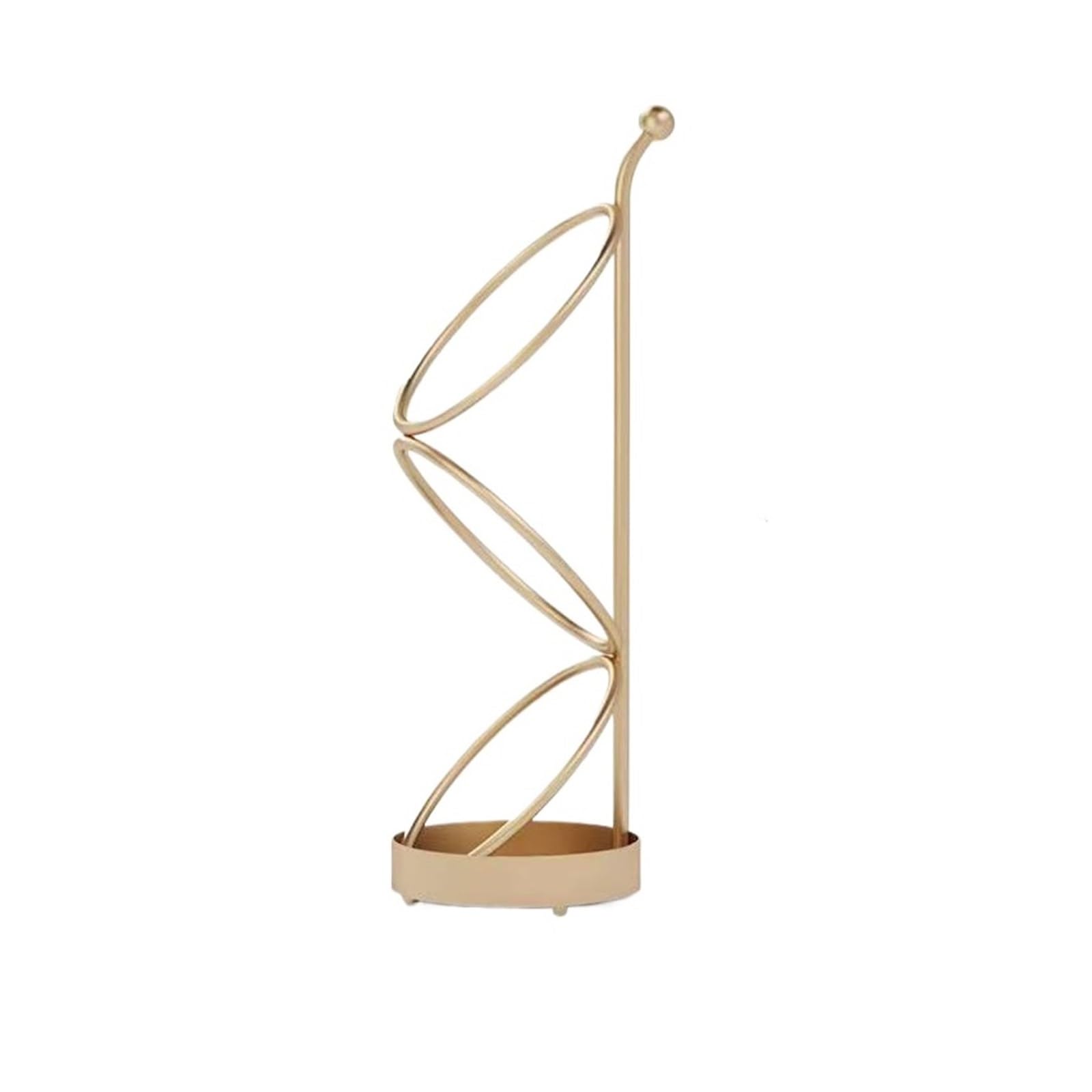 Lizhuzhuzs28 Gold Freestanding Creative Triple-Ring Spiral Umbrella Stand: Forged Iron Freestanding Home Storage Rack Office(Gold)