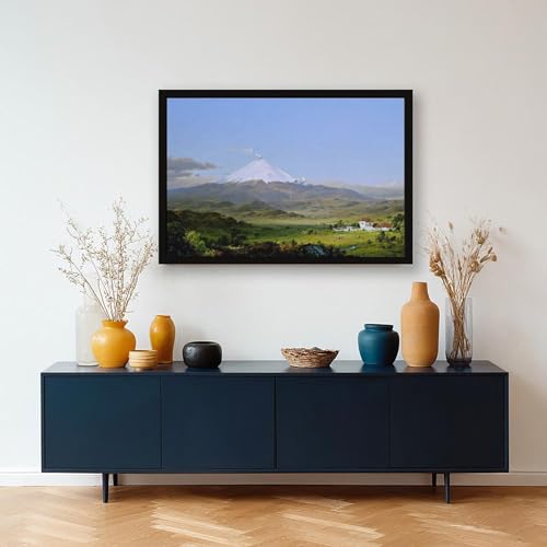 Impression sur toile Cotopaxi Frederic Edwin Church reproduction d'art encadrée premium - 5